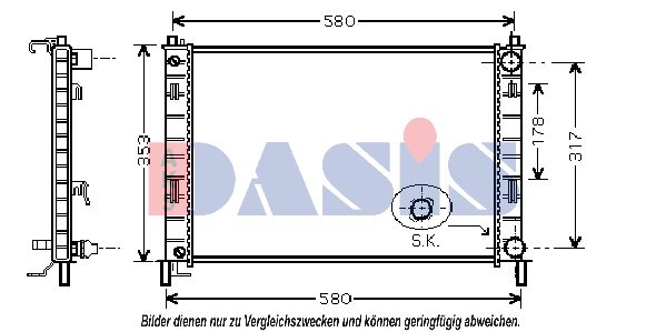 AKS DASIS Радиатор, охлаждение двигателя 090017N